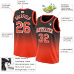 Custom Basketball Jersey - Personalized Authentic Fade in Black, Orange, and White with Team Name and Number Personalized