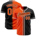 Custom Name Number Baseball Jersey - Personalized Black Orange White Gradient Fashion Team Wear Personalized Black Orange-White