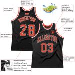 Custom Team Name Number Personalized Black Orange White Basketball Jersey Authentic Throwback Personalized Black Orange-White