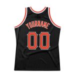 Custom Team Name Number Personalized Black Orange White Basketball Jersey Authentic Throwback Personalized Black Orange-White