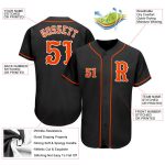 Personalized Black Orange White Baseball Jersey - Custom Team Jersey for Men Personalized Black Orange-White Baseball Jersey