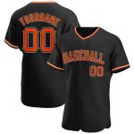 Personalized Baseball Jersey Black Orange White for Men and Women Personalized Black Orange-White Baseball Jersey
