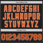 Personalized Black and Orange Baseball Jersey for Men and Women, Size 4 Personalized Black Orange-White Baseball Jersey 4