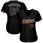 Personalized Black Orange White Baseball Jersey for Men and Women, Custom Team Apparel Personalized Black Orange-White Baseball