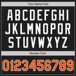 Personalized Black Orange White Baseball Jersey for Adults, Custom Name & Number, Size 6 Personalized Black Orange-White
