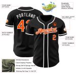 Personalized Black Orange White Baseball Jersey for Adults, Custom Name & Number, Size 6 Personalized Black Orange-White