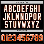 Personalized Varsity Bomber Hoodie Jacket Black Orange White Full-Snap Personalized Black Orange-White Bomber Full-Snap Varsity