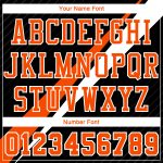 Personalized Basketball Jersey for Men, Black Orange White Diagonal Lines, Round Neck Sublimation Suit Personalized Black