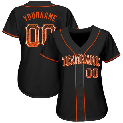 Personalized Black Orange White Drift Baseball Jersey for Fashion Enthusiasts Personalized Black Orange-White Drift Fashion