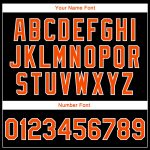 Personalized 3D Varsity Letterman Jacket Black Orange-White Elephant Full-Snap Bomber Jacket Personalized Black Orange-White