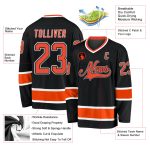 Customizable Black Orange White Hockey Jersey for Fans and Players Personalized Black Orange-White Hockey Jersey