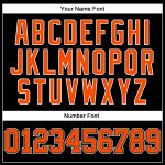 Custom Team Performance T-Shirt with Personalized Name & Number - Black Orange-White Long Sleeve Personalized Black Orange-White