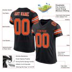 Customizable Football Jersey with Personalized Name and Number - Black Orange-White Mesh Authentic Team Gear Personalized