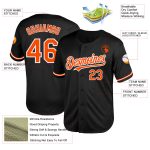 Personalized Black and Orange White Mesh Baseball Jersey - Authentic Throwback Style Personalized Black Orange-White Mesh