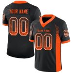 Personalized Black Orange White Mesh Football Jersey - Drift Fashion Style Personalized Black Orange-White Mesh Drift Fashion