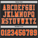 Personalized Football Jersey - Black Orange White Mesh for Men, Women, Kids - Customized Sports Apparel Personalized Black