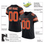 Customizable Black and Orange White Mesh Football Jersey for Men and Women Personalized Black Orange-White Mesh Football