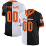Custom Name Number Black Orange White Mesh Fashion Football Jersey - Personalized Team Gear Personalized Black Orange-White