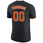 Personalized Performance T-Shirt in Black Orange White - Custom Activewear Personalized Black Orange-White Performance T-Shirt