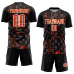Personalized Lightning Soccer Jersey - Black Orange White Pink Sublimation Uniform Personalized Black Orange-White Pink Lightning