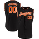Custom Black and Orange-White Sleeveless Baseball Jersey for Men and Women Personalized Black Orange-White Sleeveless Baseball