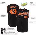 Custom Black and Orange-White Sleeveless Baseball Jersey for Men and Women Personalized Black Orange-White Sleeveless Baseball