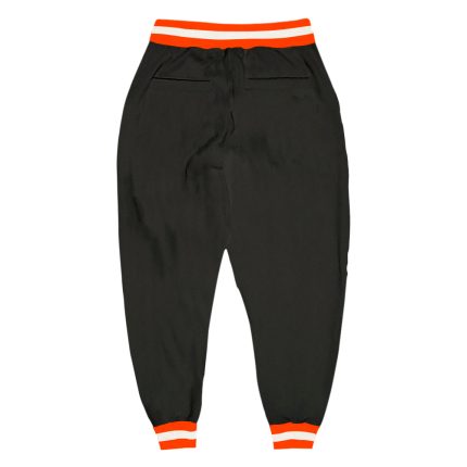 Personalized Sports Pants in Black, Orange, and White - Custom Athletic Wear for Men and Women Personalized Black Orange-White