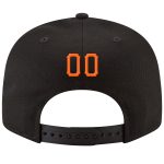 Personalized Snapback Hat Black Orange White Stitched Adjustable Personalized Black Orange-White Stitched Adjustable Snapback