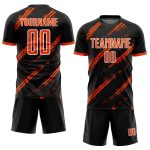 Personalized Soccer Jersey Sublimation - Black Orange-White Uniform 2 Personalized Black Orange-White Sublimation Soccer