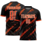 Personalized Soccer Jersey Black Orange White Sublimation Uniform for Custom Team Wear Personalized Black Orange-White Sublimation