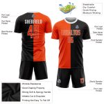 Personalized Soccer Uniform Jersey - Black Orange White Sublimation Split Fashion Personalized Black Orange-White Sublimation