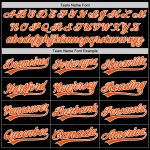 Personalized Black Orange White Throwback Baseball Jersey for Men and Women - Custom Sports Apparel Personalized Black Orange-White