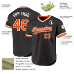 Personalized Black Orange White Throwback Baseball Jersey for Men and Women - Custom Sports Apparel Personalized Black Orange-White
