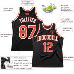 Personalized Basketball Jersey Black Orange White Throwback Style Size 2 Personalized Black Orange-White Throwback Basketball