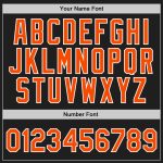 Personalized Basketball Jersey Black Orange White Throwback Style - Size 3 Personalized Black Orange-White Throwback Basketball