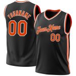 Personalized Basketball Jersey Black Orange White Throwback Style - Size 3 Personalized Black Orange-White Throwback Basketball