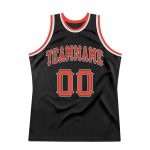 Personalized Basketball Jersey - Black Orange White Throwback Style Personalized Black Orange-White Throwback Basketball