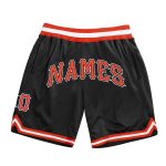 Personalized Basketball Shorts - Black and Orange-White Throwback Style Personalized Black Orange-White Throwback Basketball