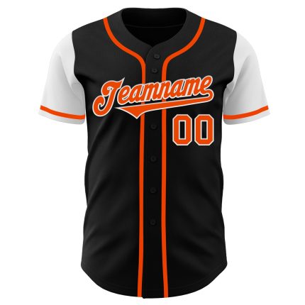 Personalized Black Orange White Two Tone Baseball Jersey for Men and Women Personalized Black Orange-White Two Tone Baseball