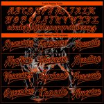 Personalized Black and Orange 3D Wolf Varsity Letterman Bomber Jacket Personalized Black Orange Wolf 3D Bomber Full-Snap