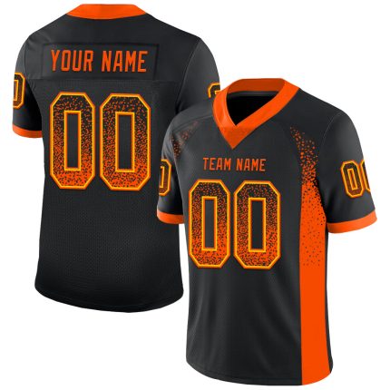 Personalized Black Orange Yellow Mesh Drift Fashion Football Jersey for Men Personalized Black Orange-Yellow Mesh Drift Fashion