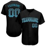 Personalized Black Panther Baseball Jersey Custom Name Number Blue-Gray Authentic Drift Fashion Team Wear Personalized Black