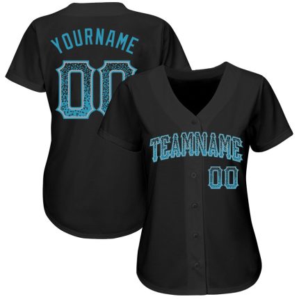 Personalized Black Panther Baseball Jersey Custom Name Number Blue-Gray Authentic Drift Fashion Team Wear Personalized Black