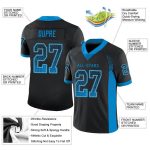 Custom Name and Number Personalized Black Panther Football Jersey - Blue-Gray Mesh Drift Style Personalized Black Panther