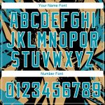 Custom Name & Number Black Panther Basketball Jersey 3D Blue-Old Gold Geometric Design, Authentic Team Apparel 9176 Personalized