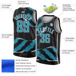 Personalized Black Panther 3D Torn Paper Basketball Jersey Blue-White Personalized Black Panther Blue-White 3D Torn Paper