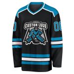 Custom Black Panther Hockey Jersey - Blue and White Personalized Sports Apparel Personalized Black Panther Blue-White Hockey