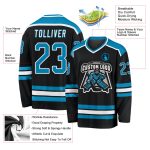 Custom Black Panther Hockey Jersey - Personalized Blue-White Team Name & Number Personalized Black Panther Blue-White Hockey