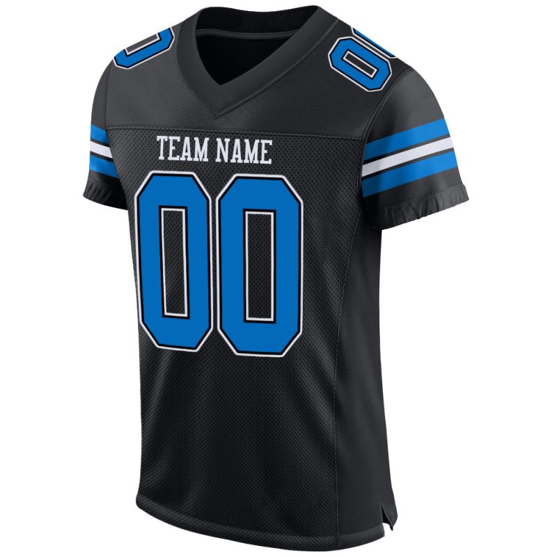 Personalized Black Panther Jersey - Authentic Blue-White Mesh Football Jersey Personalized Black Panther Blue-White Mesh