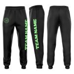 Personalized Fleece Jogger Sweatpants in Black and Pea Green for Comfort and Style Personalized Black Pea Green Fleece Jogger